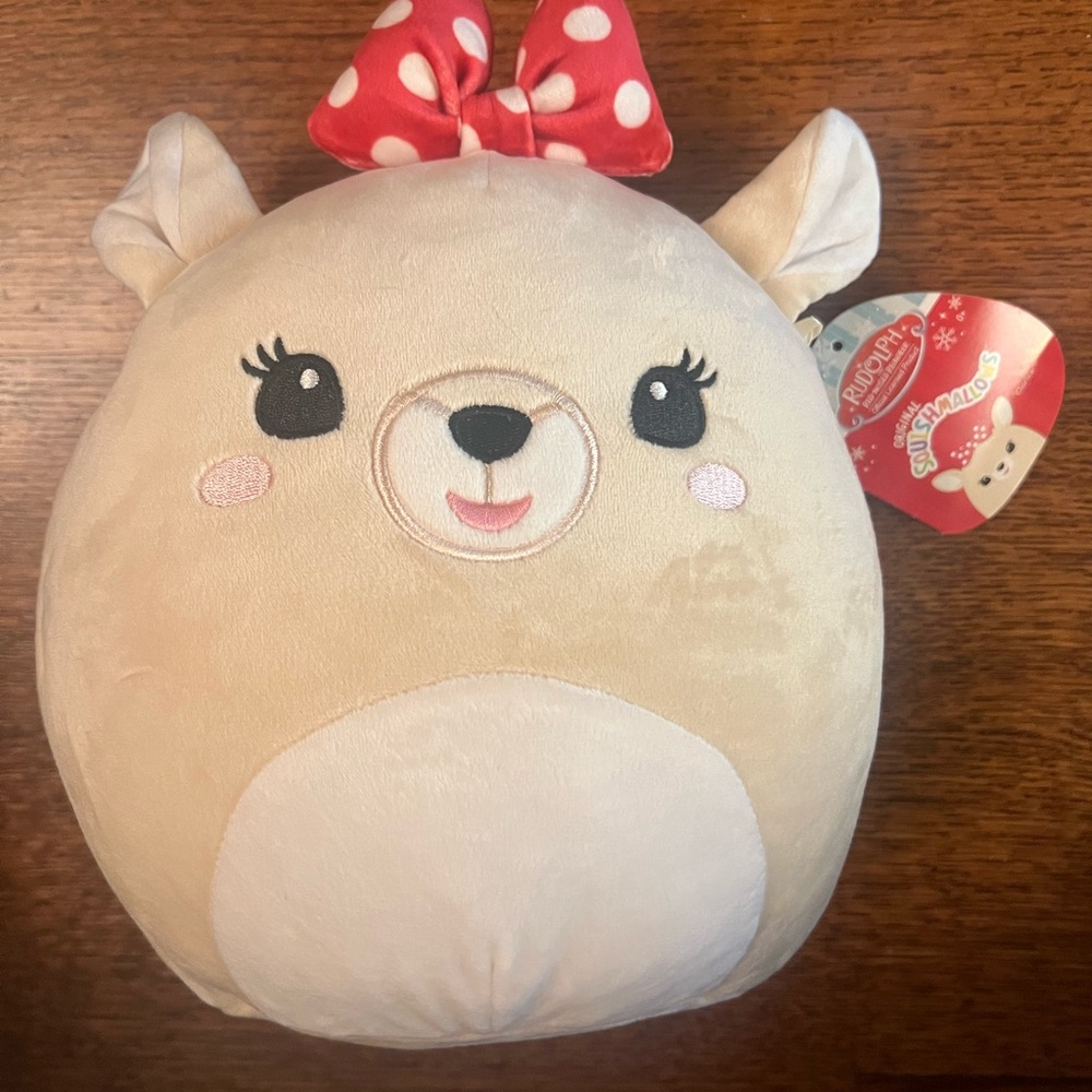 Squishmallows Clarice Deer with Red Bow
